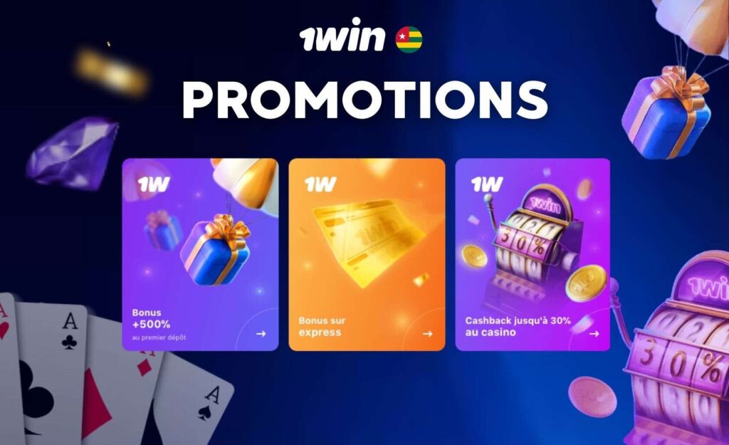 Bonus et promotions actuels de 1Win Togo