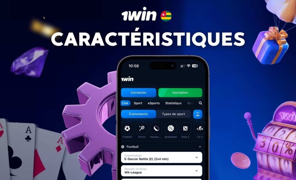 Caractéristiques principales de 1Win Togo App